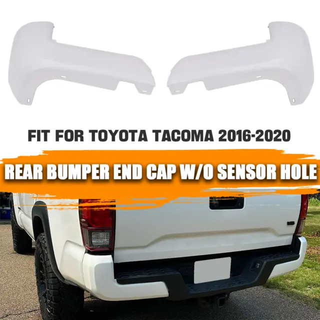 Rear Bumper End Caps For 2016-2022 Toyota Tacoma Set of 2 Rear LH and RH White