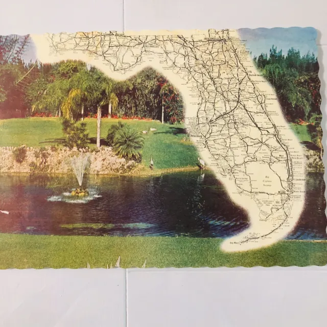 Vintage Paper Place Mat, Florida State, Clearwater, Florida, Americana