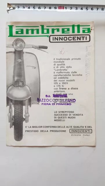 Innocenti Lambretta produzione 1963 depliant originale ITALIANO epoca brochure