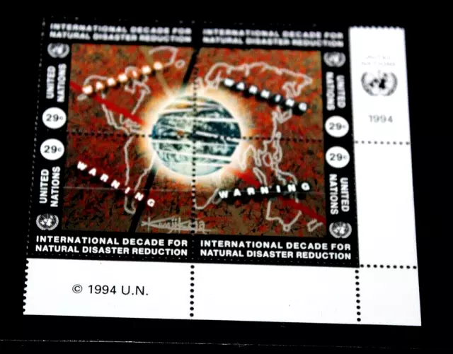 United Nations 1994  Un  Natural Disasters Set Of 4 Fine M/N/H