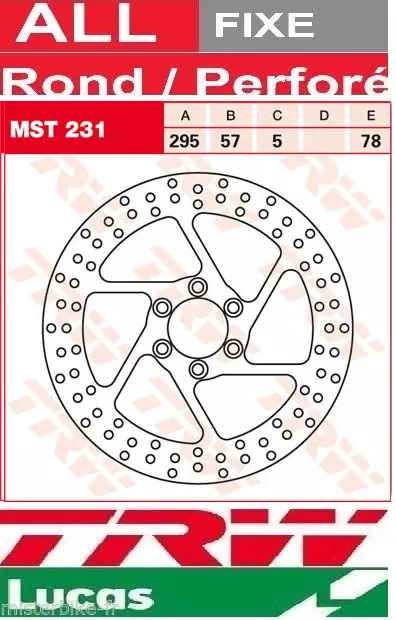 Disque de Frein Avant TRW Lucas MST231 Ø3295 Suzuki VS 1400 Intruder  1987-2003