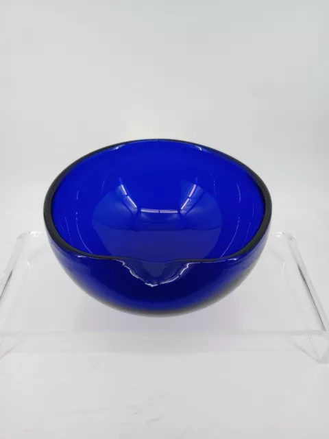 Blown Cobalt Blue Thumbprint Glass Bowl by Elsa Peretti for Tiffany & Co.