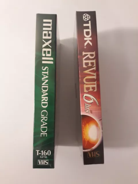 Lot de 2 cassettes vidéo VHS Maxwell et TDK Revue 14 heures au total 2