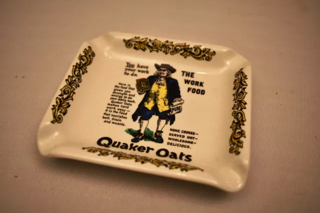 Vintage Quaker Oats Advertising Ashtray Porcelain Lord Nelson Pottery England 3