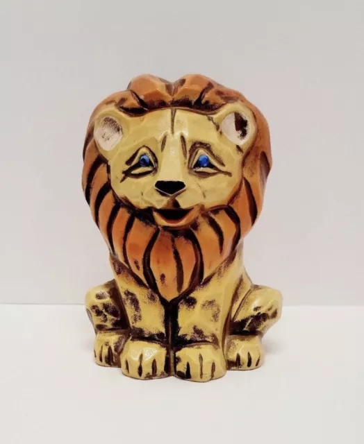 Vintage Napcoware Lion Coin Bank/Blue Eyes/Japan/Lion Figurine/Piggy Bank/Lion