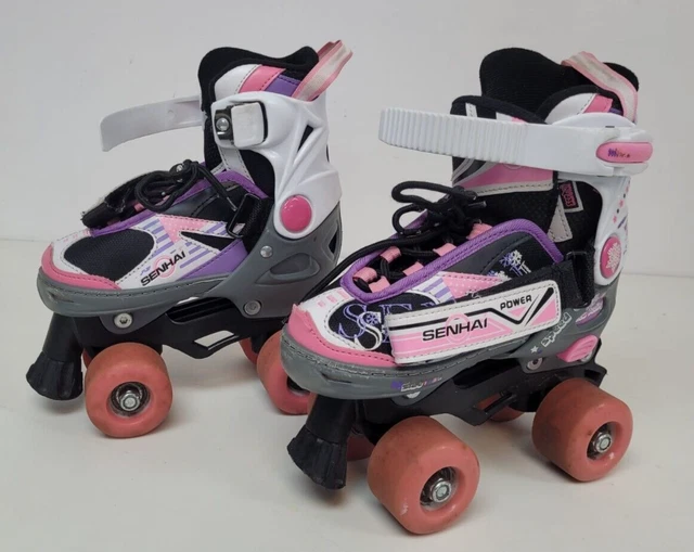 Pattini a rotelle estensibili Senhai rosa e viola taglia XS (29-32) (C29)