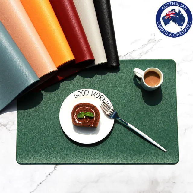 Double-layer PU Leather Place Mat Smooth Waterproof Dining Eating Table Placemat