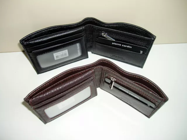 Pierre Cardin-RFID Blocking-Genuine Italian Leather-Men's Bifold Wallet+Gift Box