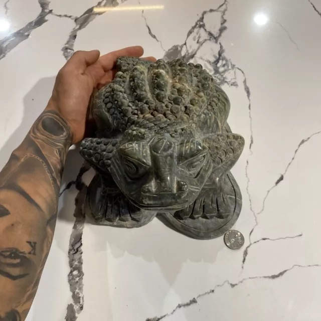 Huge 16lbs Jade Stone Figurine Money Frog