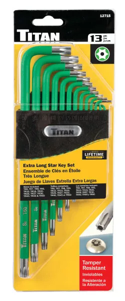 Titan 12715 13pc TORX Extra Long Star Key Set 2