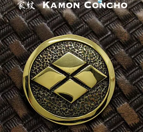 Familie Crest Concho Maru Ni Takeda Bishi Japanisch Samurai Kamon Messing 3.6cm