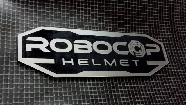 Custom Robocop Helmet Display Placard Prop