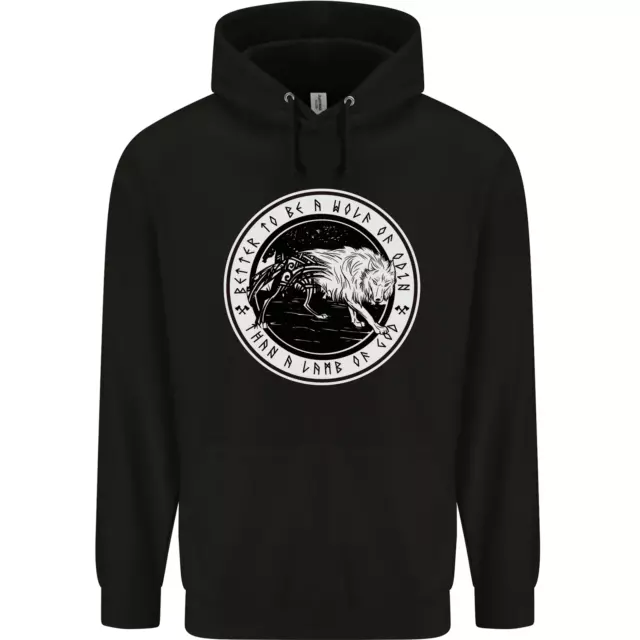 Viking a Wolf of Odin Than a Lamb of God Mens 80% Cotton Hoodie