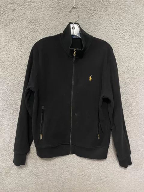 Polo Ralph Lauren fleece jacket Men’s Medium black Full Zip Polyester Adult