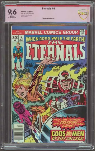 Eternals #6 CBCS 9.6 Near Mint+ WP Signed Mike Royer 1976 Marvel Comics