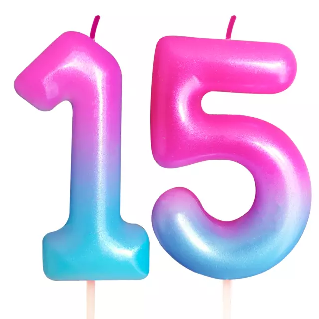 Hot Number 15 Smokeless Slow-Burn Candle Birthday Anniversary Party Cake Topper