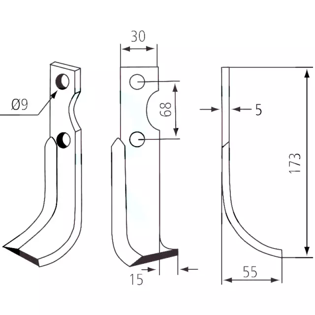 Fräsmesser Winkelmesser rechts für Benassi RT8 AN78 180BEN-21R 2