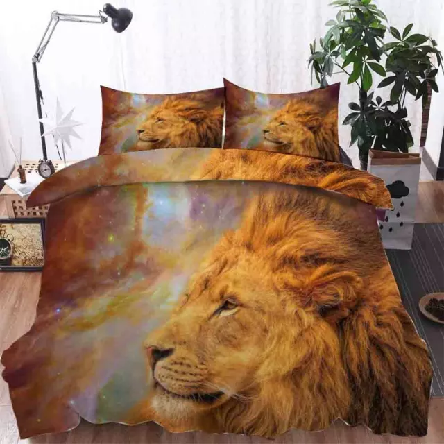 Blue Lion Beautiful Starry Sky 3D Quilt Duvet Doona Cover Set Pillow case Print