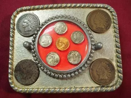 Vintage Indian Head Penny Belt Buckle