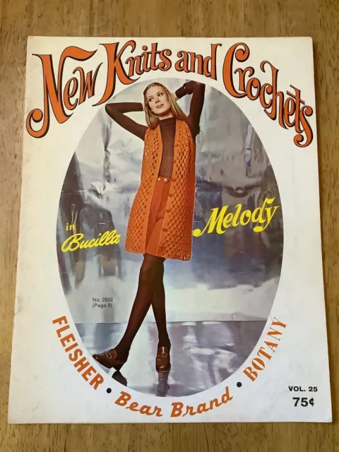 1970’ Mod Fashions Knit and Crochet Pattern Book. Fun and Colorful Fashions 11 p