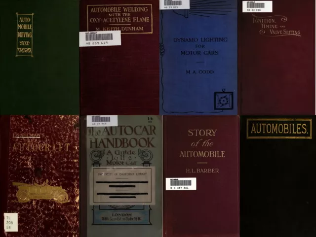 88 Old Classic Automobile Car Motor History Design Mechanics Repair Books on USB 2
