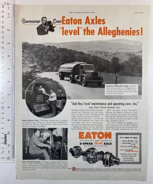 1949 Frazer Manhattan Magazine Ad Saturday Evening Post w/ EATON Truck Axle Ad 2
