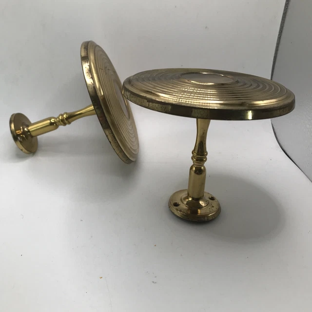 Set of 2 Vintage Brass Curtain Pull Wall Mounted Hold Tie Backs Made in India