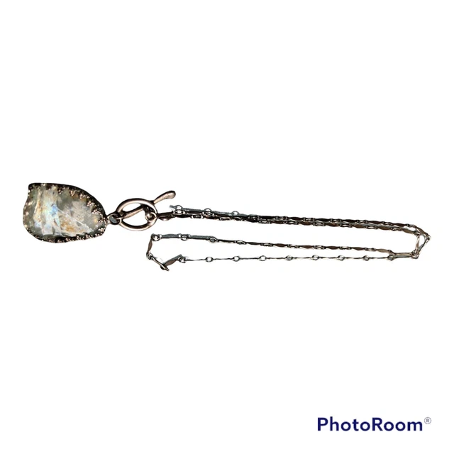 vintage Sterling Silver 925 RAW MOONSTONE WITH TOURMALINE NUGGET PENDANT WITH vintage Sterling Silver 925 RAW MOONSTONE WITH TOURMALINE NUGGET PENDANT WITH