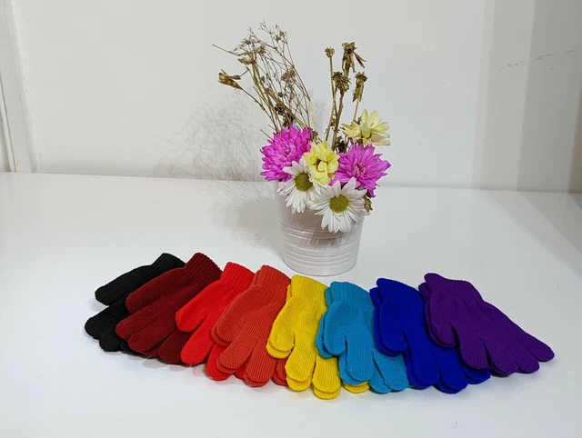 Kids Magic Glove Winter Warm Girls Boys Stretch Multicolour Soft Children Unisex