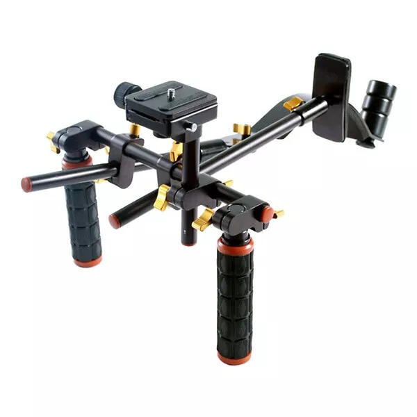 DLC V2 Video Rig - Double Handle Rig w/Shoulder Pad for DSLR