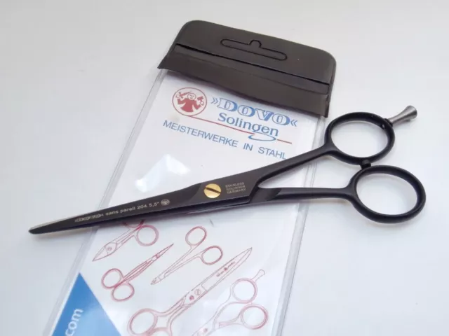 DOVO Hair Scissors SOLINGEN Black BLACK Hair Scissors STAINLESS Shears 5.5"