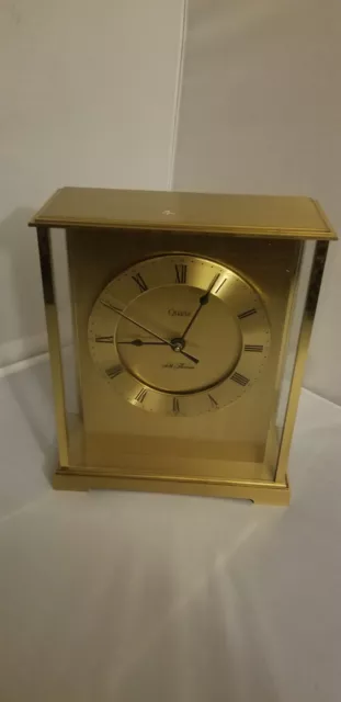 Bulova Quartz Brass Mantle Clock Made in Germany