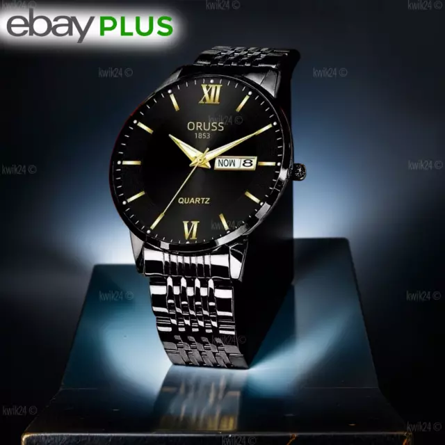 Edelstahl Quarz Herren Uhr Herrenuhr Armbanduhr Männer Uhr Luxus schlank Datum