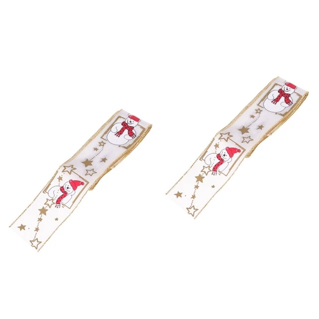 2 Rolls Party Decoration Craft Polyester Ribbon Xmas Gift Ribbons Crafts