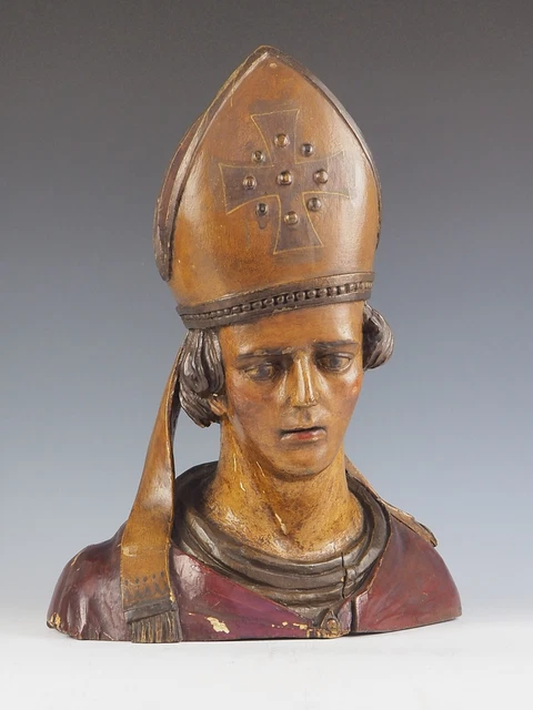 18TH CENTURY POLYCHROME Carved Bust Of A Bishop 2 750 00 PicClick UK 18th-century-polychrome-carved-bust-of-a-bishop-2-750-00-picclick-uk