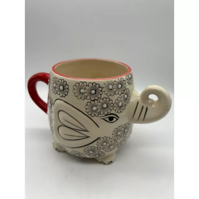 Vintage Yokohama Studio Hand Painted Elephant Coffee Mug