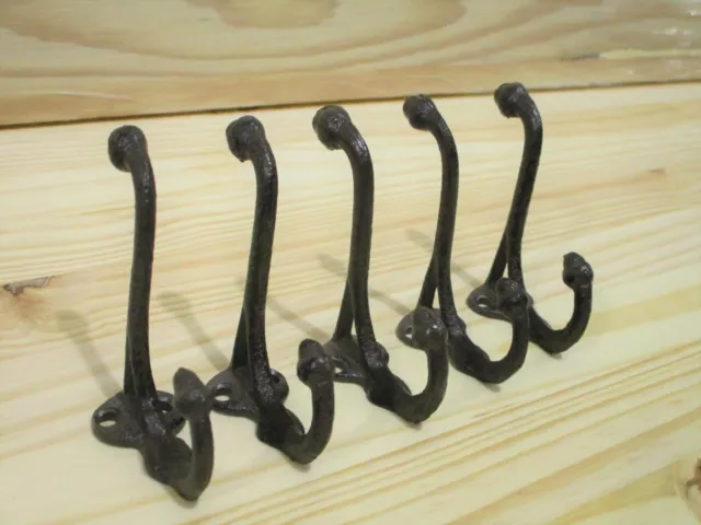 5 RUSTIC COAT HOOKS HAT ENTRY WAY HALL TREE KEYS STORAGE Hardware CAST IRON