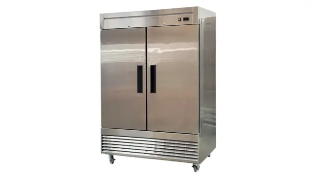 55" W 40.74 cu. ft. Two Door Reach-In Upright Freezer, Stainless Steel
