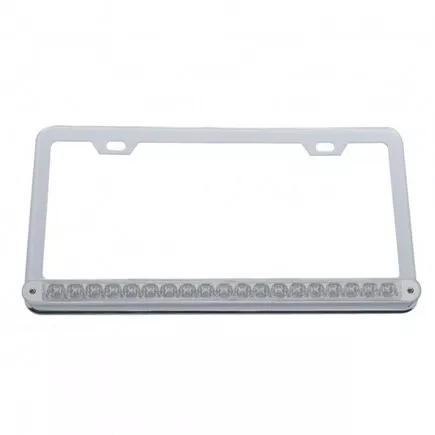 United Pacific 37949 License Plate Frame   Chrome, With 19 Led 12" Reflector