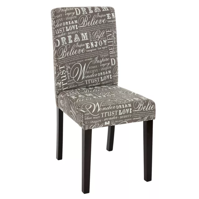 Lot de 4 chaises de salle à manger chaise fauteuil littau tissu inscription gris jambes foncées 2