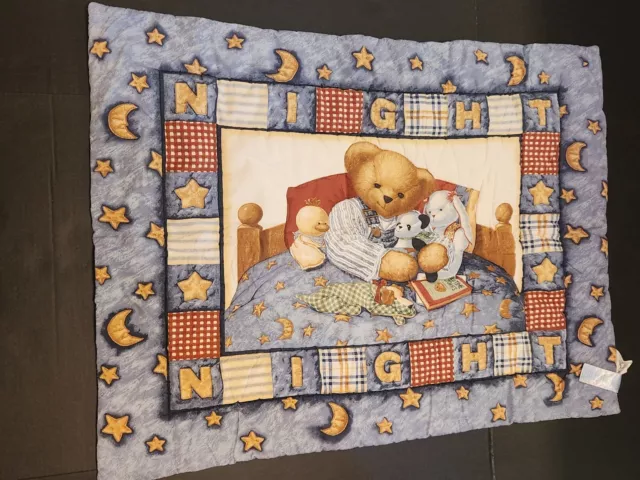 Blue Jean Teddy Bear Bunny Panda Duck Stars Moon Crib Comforter Blanket BJT
