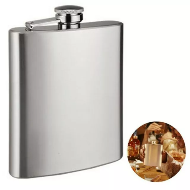 BOTTIGLIA FIASCHETTA 6oz/165ml ACCIAIO INOSSIDABILE PORTA LIQUORE WHISKY FLASK