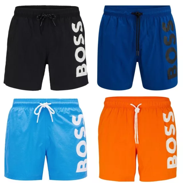 Hugo Boss Men's Swim Trunks Large Contrast Boss Logo Quick-Drying Swimsuit