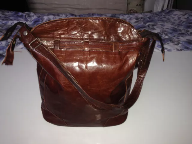 Ladies Genuine Brown Camel Leather Shoulder Fashion Handbag Nice Gift