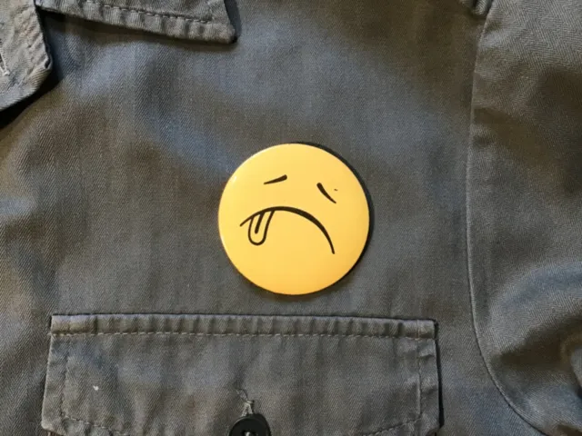 1 grand badge Original vintage acid house fluo 80´s collector rave party smiley