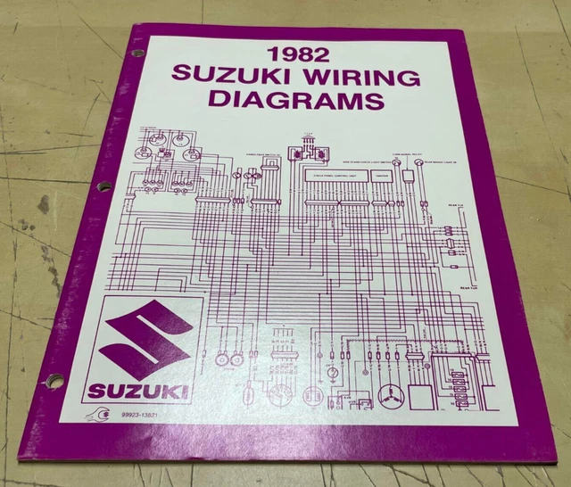VINTAGE ORIGINAL 1982 Suzuki Wiring Diagrams Manual Booklet 34 Pgs £11.