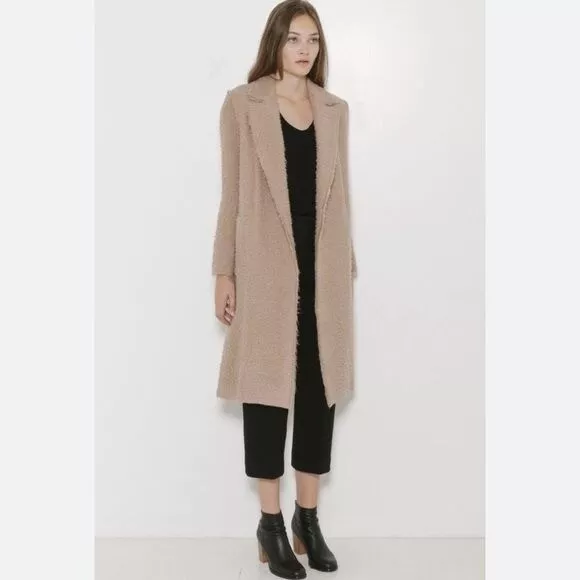 Helmut Lang Shaggy Brown Alpaca/Wool Coat Size Small