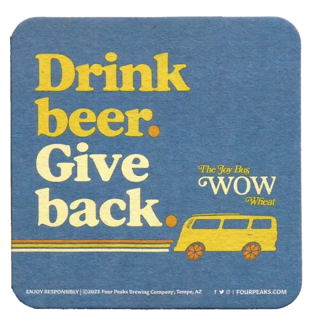 Beer Coaster-Four Peaks Brewing Company Tempe Arizona Drink Beer Give Back-S453