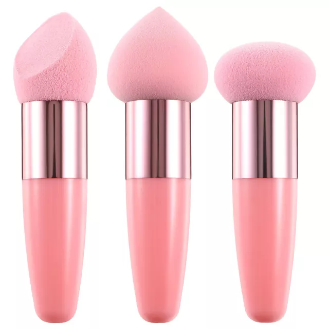 3 esponjas de maquillaje para base pluma de belleza emulsión rosa emulsión