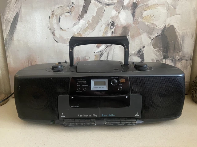 Radio-cassette Stéréo PHILIPS D8088R – Double Cassette FM-AM – Avec Carton D'origine